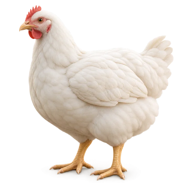 Gambar Ilustrasi Ayam Pedaging dengan latar transparan