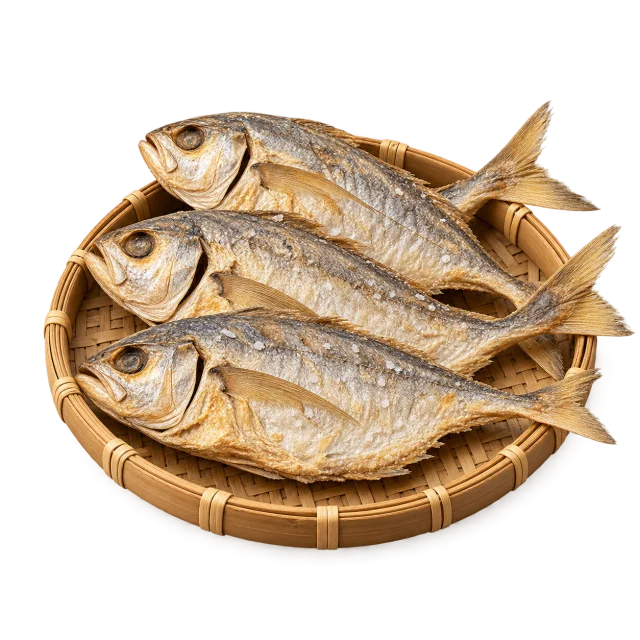 Gambar Ilustrasi Ikan Asin dengan latar transparan